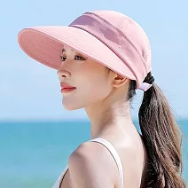 seoul show首爾秀 刺繡兩用拉鍊棒球帽四季漁夫帽防曬遮陽帽  粉色