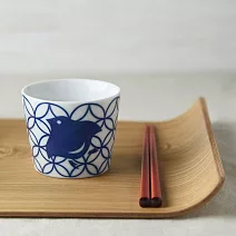 【日本Yamani】美濃燒｜藍千鳥 陶瓷杯200ml ‧ 七寶千鳥