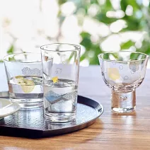 【日本Toyo Sasaki】瓢箪&七寶 和紋玻璃清酒杯170ml