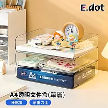 【E.dot】可疊加A4桌面文件透明收納盒 買一送一 $398