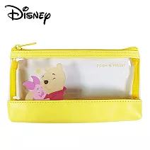 【日本正版授權】迪士尼 皮質 透明筆袋 鉛筆盒/筆袋/化妝包/收納包 - 小熊維尼