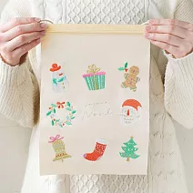 【日本Green House】Xmas聖誕 精美刺繡掛布 ‧ 可愛聖誕