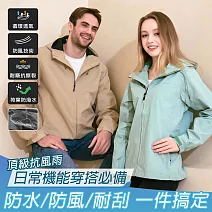 【KISSDIAMOND】頂級防風防雨衝鋒外套(KDFJ-960) M 女/豆綠