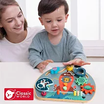 【德國 classic world 客來喜經典木玩】益智忙碌板- 火箭大冒險《20170》