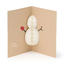 【MUJI 無印良品】【期間限定】蜂巢紙立體卡片/雪人約150x100mm/附信封