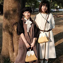 偷偷喊我 ｜ 富士山木環手提包 ― 布丁黃