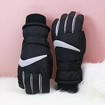 【KISSDIAMOND】防風防水滑雪加絨保暖手套(KDG-2021) F 黑灰
