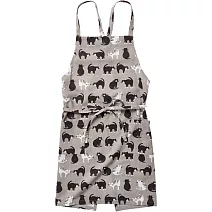 【日本Habituel】Oreo貓咪 純棉口袋收腰圍裙 ‧ 灰