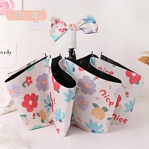 【KISSDIAMOND】絕美花漾黑膠防曬手動晴雨傘(KDU-H001) F 花海