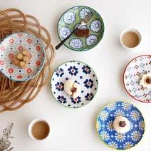 【日本Awasaka】美濃燒｜波蘭陶 陶瓷小皿12cm ‧ 花牆