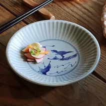 【日本Awasaka】美濃燒｜江戶筆墨 陶瓷淺盤15.5cm ‧ 鎬龍