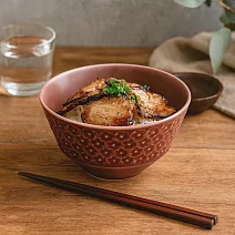 【日本Yamani】美濃燒｜靜謐小花 陶瓷飯碗180ml ‧ 赤