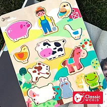 【德國 classic world 客來喜經典木玩】趣味主題拼板- 農場生活《40070》
