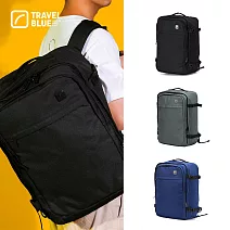 【Travel Blue 藍旅】Venture 冒險款Pro 旅行背包 3色 (輕旅行 旅行後背包 登機後背包)TB3084 黑色