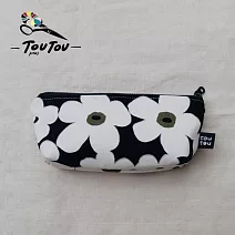 偷偷喊我｜手作筆袋/收納袋－ 黑色罌粟花