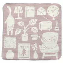 【日本現代百貨】Kissa貓咪 廚用純棉萬用巾 ‧ 粉