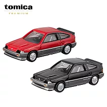【日本正版授權】TOMICA 多美小汽車 PREMIUM 兩款一組(一般+初回特別式樣)- 16 本田 Ballade Sports CR-X