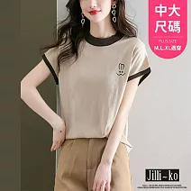 【Jilli~ko】兔子印花撞色冰絲針織衫 J12177  FREE 杏色