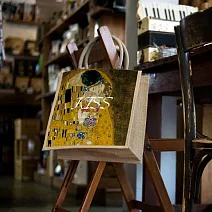 翡冷翠文創藝術棉麻大手提袋｜克林姆《吻》