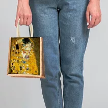 翡冷翠文創藝術棉麻小手提袋｜克林姆《吻》