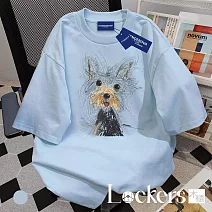 【Lockers 木櫃】美式小狗重磅短袖T恤 L114042102 F 淺藍
