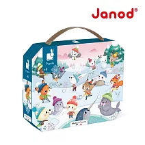 【法國Janod】厚片拼圖-雪地派對 36pcs