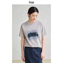 ltyp旅途原品 冰感棉暈染印花T恤 休閒百搭正肩白色短袖上衣女 M L  M 冰河灰
