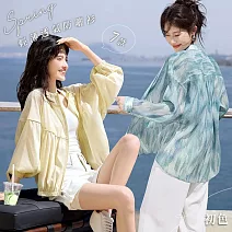 【初色】休閒透氣輕薄防曬連帽長袖外套女外套-共7款任選-12030(M-3XL可選) M A.黃色