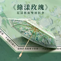 翡冷翠文創花樣藝術折傘《綠漾玫瑰》