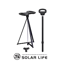 Solar Life 索樂生活 座椅手杖.折疊柺杖椅 柺杖凳 老人手杖 摺疊步行凳 柺杖椅凳 黑