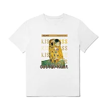 翡冷翠文創藝術T恤｜克林姆《吻》 L 白(S-XL)