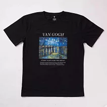 翡冷翠文創藝術T恤｜梵谷《隆河上的星夜》 XL 黑(S-XL)