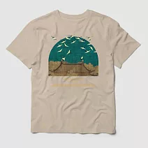 翡冷翠文創藝術T恤｜《瑞鶴圖》(S-XL) L 卡其