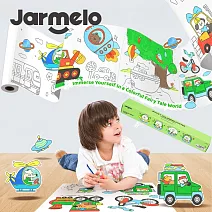 【JarMelo 原創美玩】可黏貼著色紙捲- 交通探險隊 JA96734