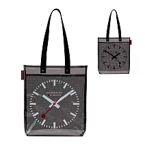 MONDAINE 瑞士國鐵 透明網格A4托特包 (補習/文件/手提/肩背/購物袋) -  霧黑