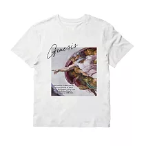 翡冷翠文創名畫藝術短Tee｜米開朗基羅《創世紀之神》(S-XL) S 白