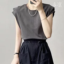 【衣途】 無袖圓領T恤女上衣(KDTY-B159) FREE 灰色