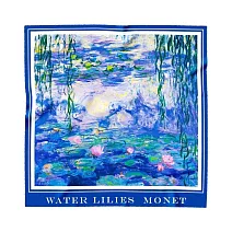 翡冷翠文創印象派藝術中絲巾｜莫內《睡蓮和柳樹》
