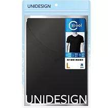 【UNIDESIGN】排汗速乾V領涼感衣- L 黑
