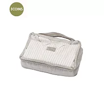 日本3COINS 風格簡約可壓縮旅行衣物收納袋S 灰S