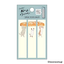 【日本UN TROIS CINQ】TOCOROCOMUGI 牢固黏貼便利貼 ‧ S/搬著法棍的貓