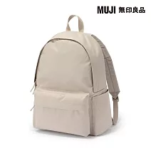 【MUJI 無印良品】可減輕肩膀負擔撥水加工後背包 淺米