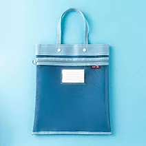 【素包包】手提袋 學生墨蘭迪色科目分類網紗拉鍊文件袋(89035) ＿深藍