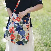 【素包包】英式鄉村風大麗花側背斜跨單肩柔軟棉布袋(26085) _大麗花