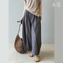 【衣途】慵懶風垂感休閒褲九分褲(KDPY-B533) M 深灰