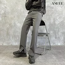 【AMIEE】雅痞休閒微喇叭休閒西裝褲(男裝/KDPY-K18) 28 深灰