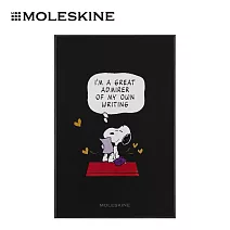 MOLESKINE史努比限量筆記本禮盒/史努比迷/L型/黑/含史努比刺繡貼