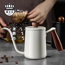 【鍋太后】304不鏽鋼職人極細口不鏽鋼手沖壺600ml -白色