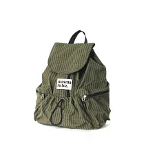 Masmarulez 韓版格紋束口後背包 綠色