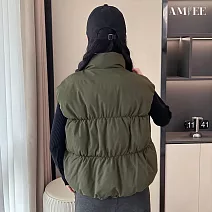 【AMIEE】時尚寬鬆洋氣短休閒背心(KDCQ-K02) M 綠色